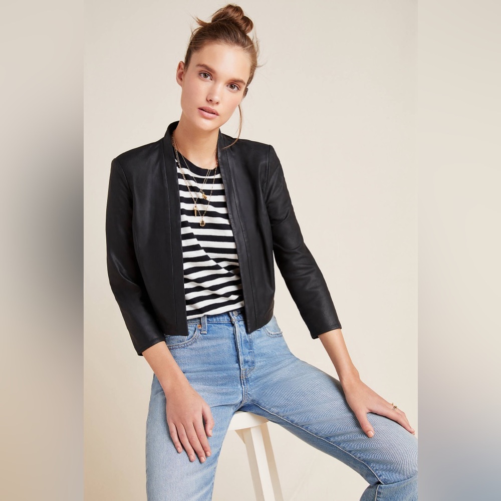 LAMARQUE Letsey ‘Out Of Stock’ Black Leather Jacket 10 12